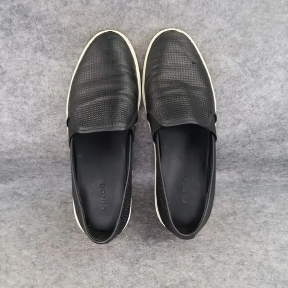 Vince Shoes Womens 9 Sneakers Slip On Leather Casual Classic Lifestyle Black Low - Picture 7 of 15